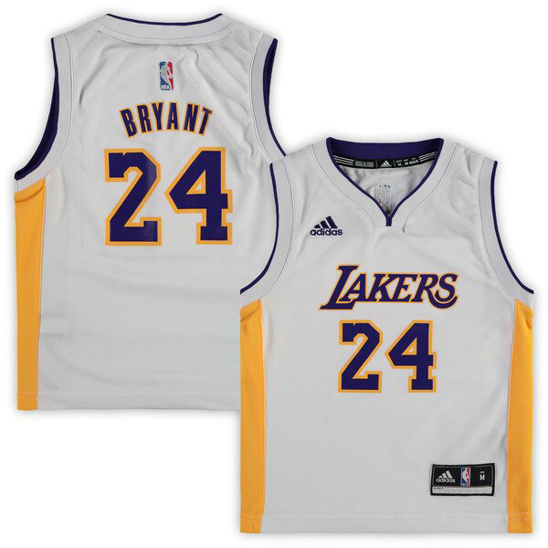 Maillot Los Angeles Lakers Homme Kobe Bryant 24 adidas Preschool Réplique Blanc